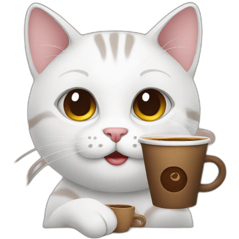 cat with coffee emoji