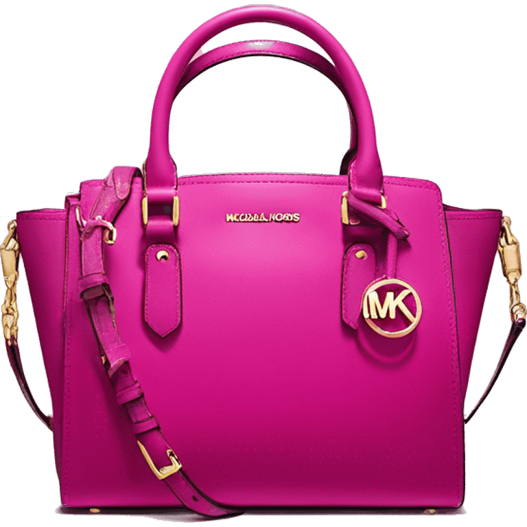 Realistic isolated magenta ombre Michael kors satchel purse.  emoji