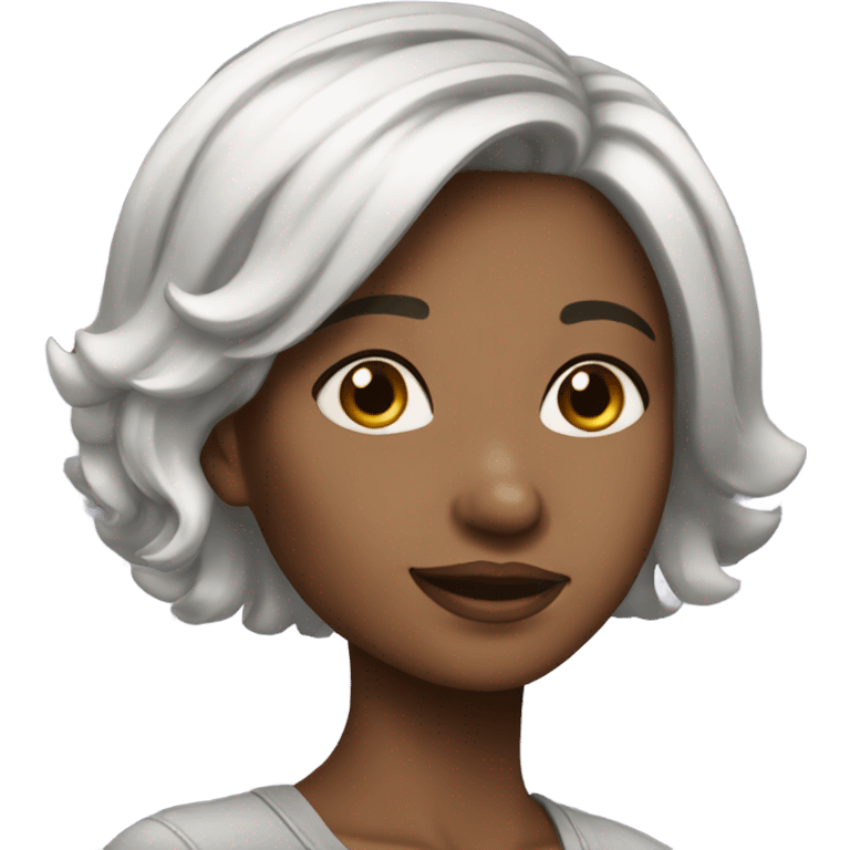 Girl platinum, short hair  emoji