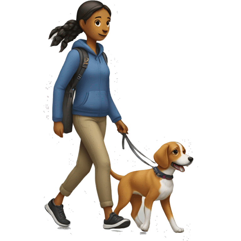 girl walking a dog emoji