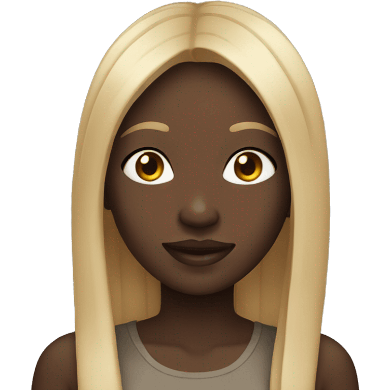 Black girl with long straight hair emoji