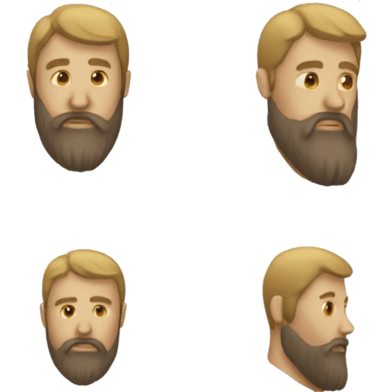 men with beard and headseat around his neck emoji