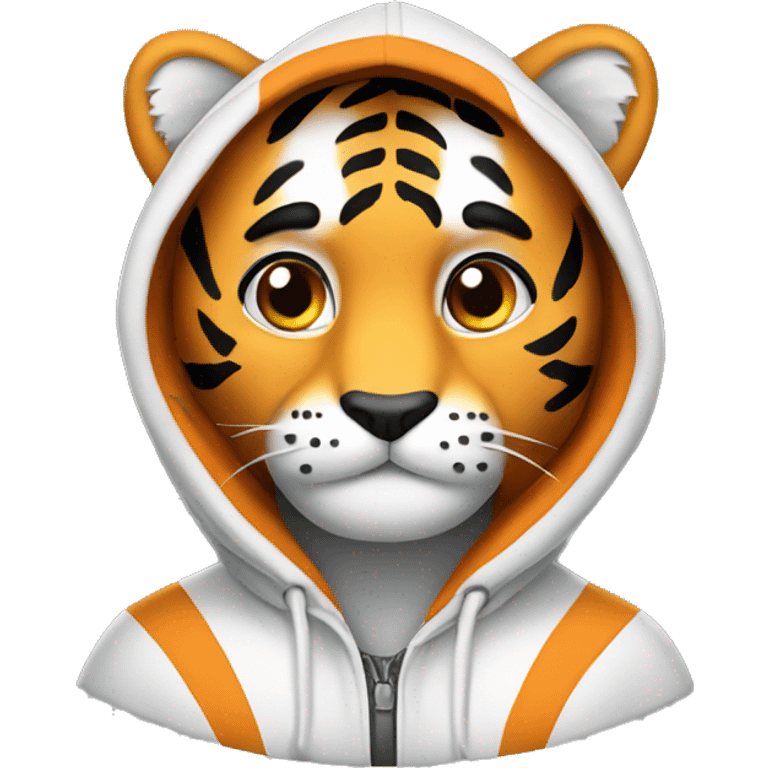 Tiger wear a hoodie  emoji