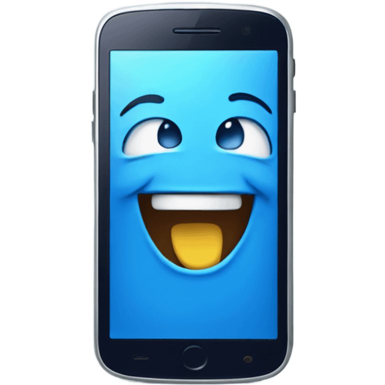 BLUE smartphone laughing emoji