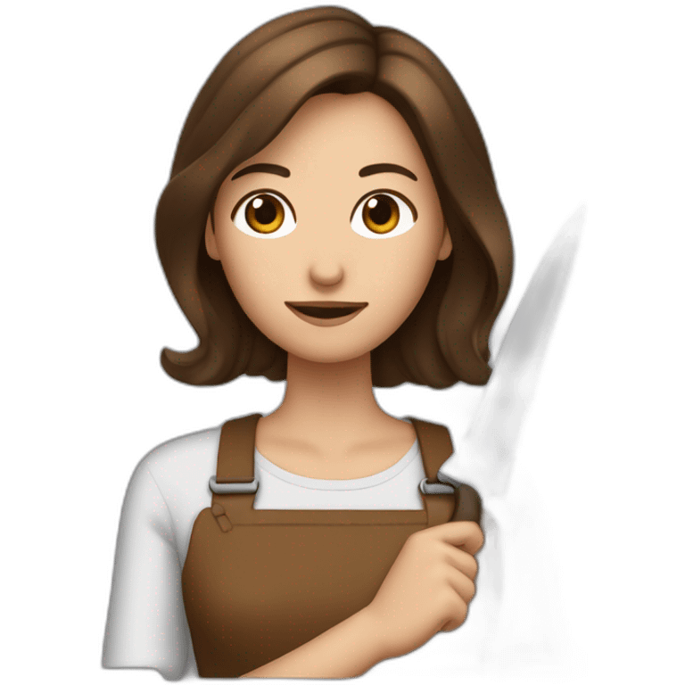 Une femme brune qui tient au couteau dans la main emoji