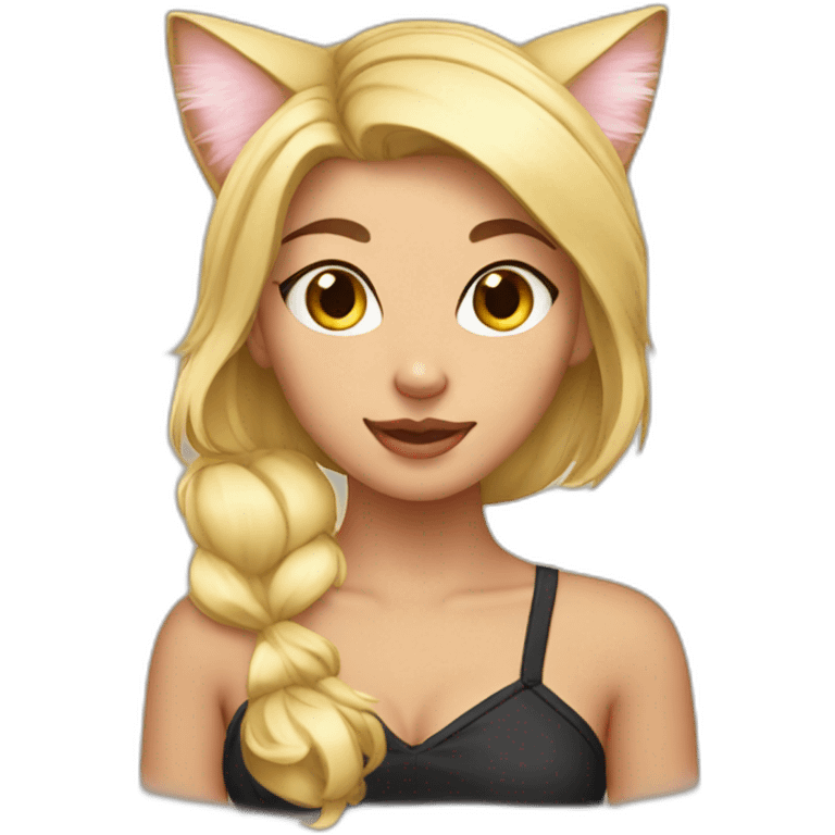 sexy blonde cat ears emoji