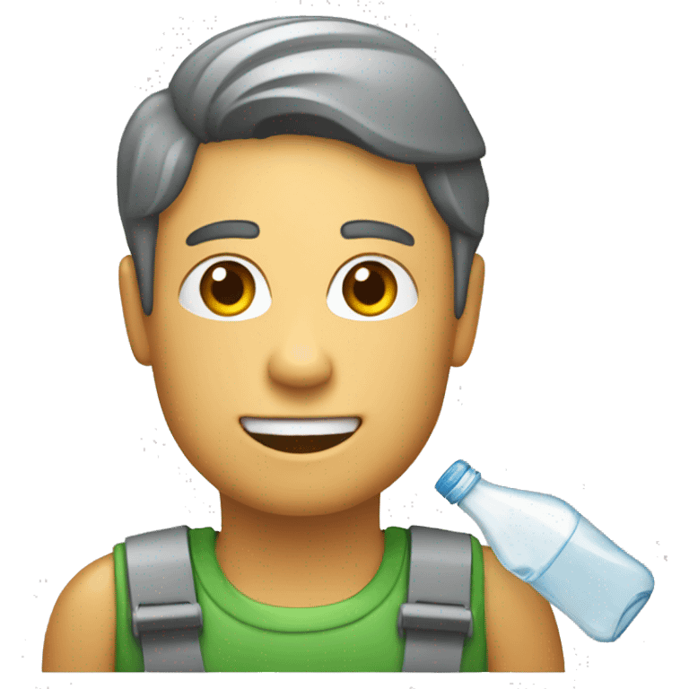 a person recycling plastic pet bottle emoji