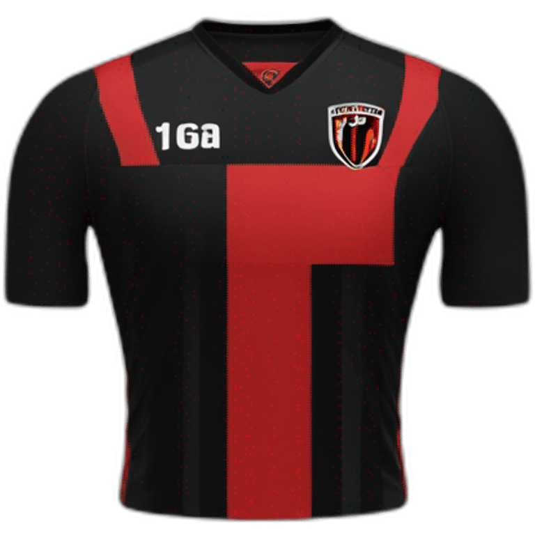 Liga Deportiva Alajuelense uniform bars color black red no shields emoji