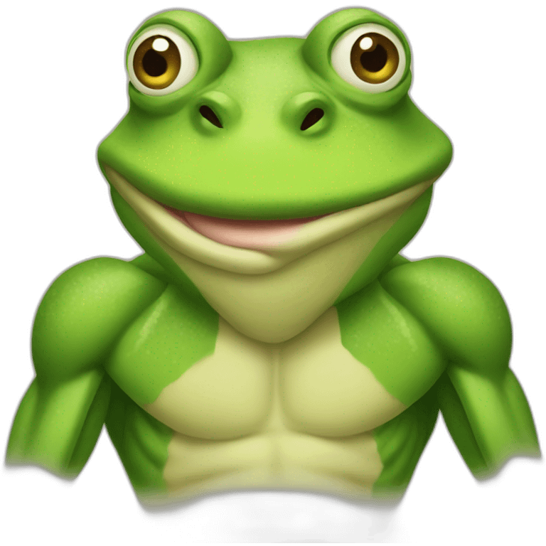 Muscular frog emoji