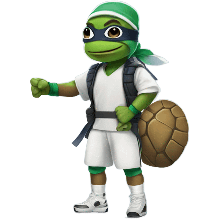 Kylian Mbappe Ninja Turtle with Real Madrid themed clothes emoji