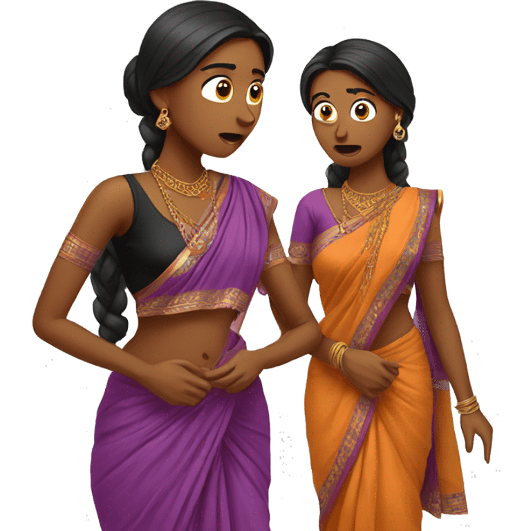 Indian saree women scared  emoji