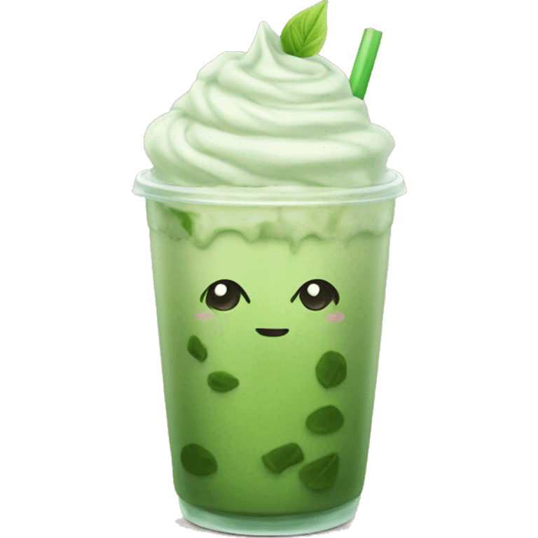 iced matcha latte  emoji