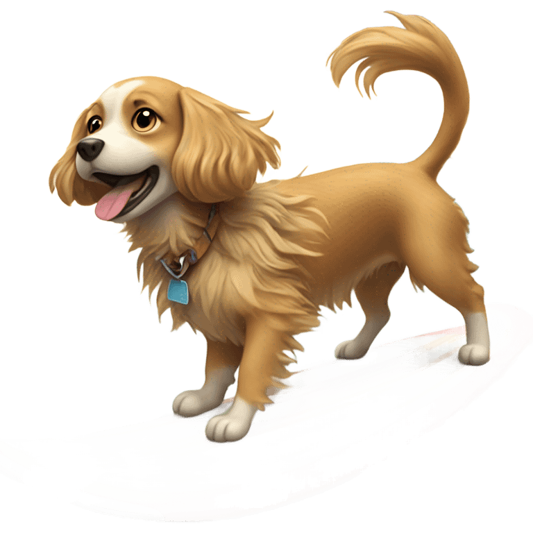 Dog surfing emoji