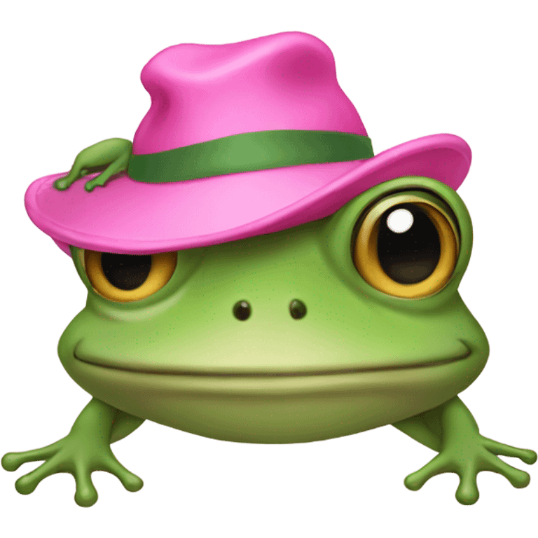 Frog with pink hat emoji