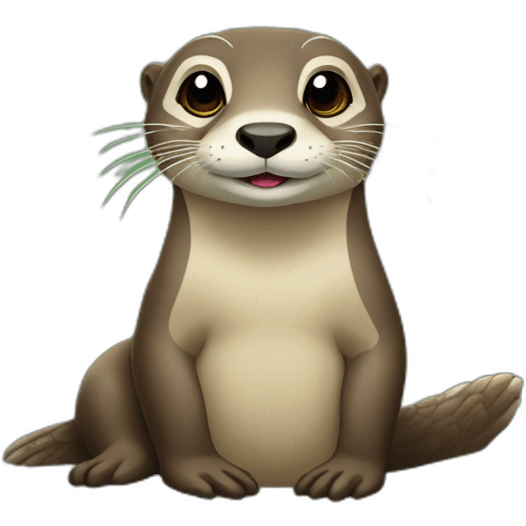 Loutre sur tortue  emoji