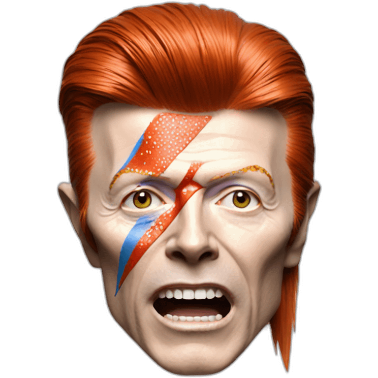 A TOK emoji of david bowie aladdin sane, grey background emoji