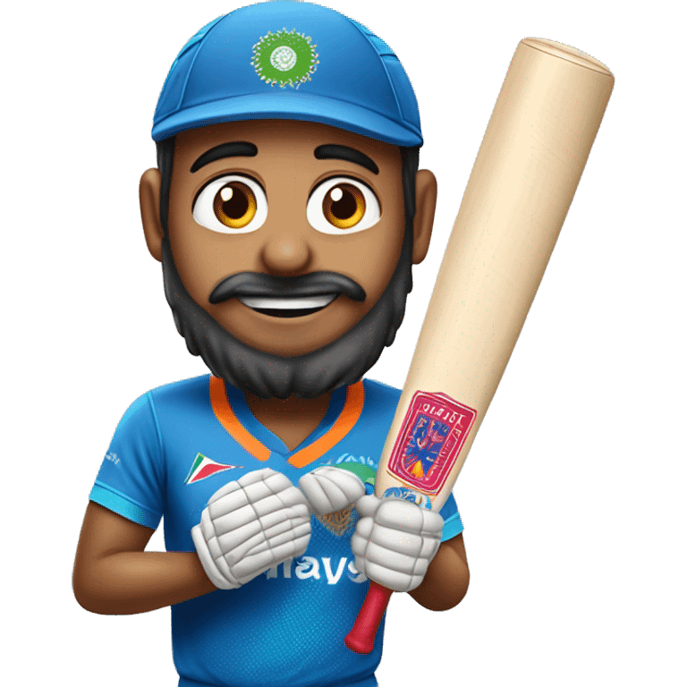 Indian cricketer with cricket bat  emoji