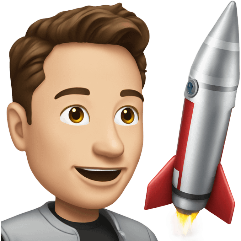 Elon Musk playing with rockets emoji