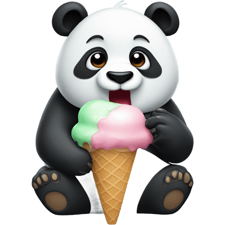 Panda eating ice cream emoji