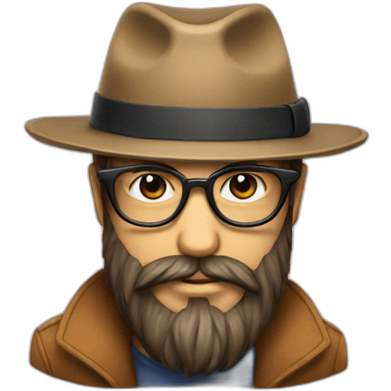 Beard, hat and glasses emoji