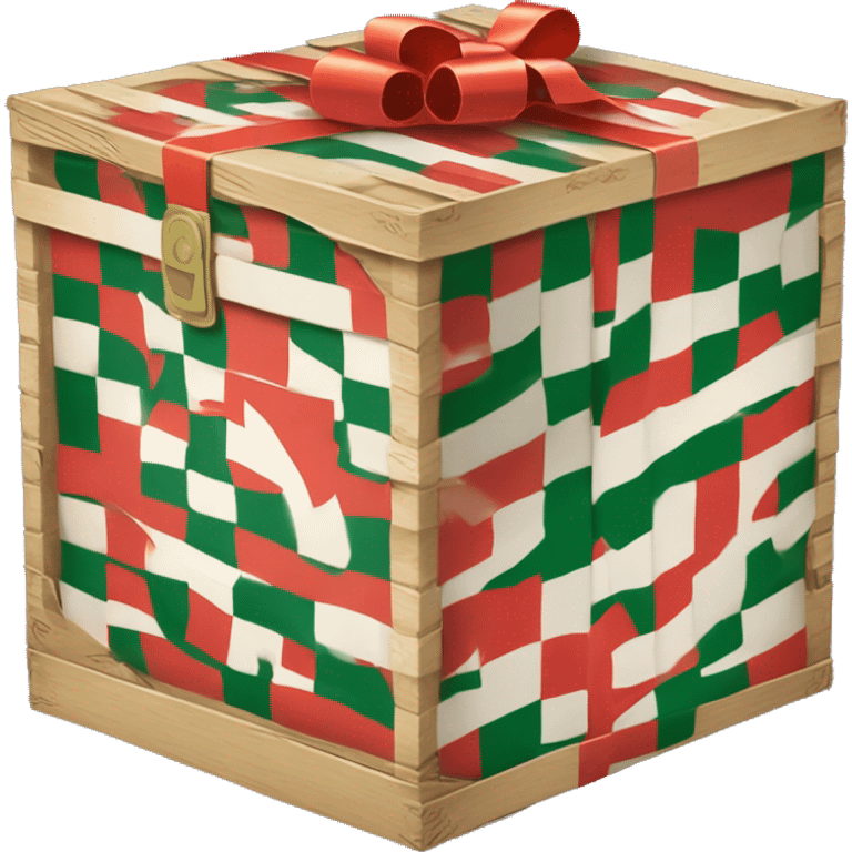 caja de regalo con embalaje de la bandera de México emoji