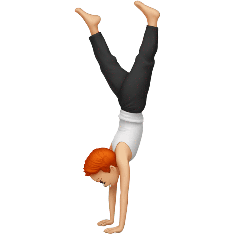 Red head hand stand emoji