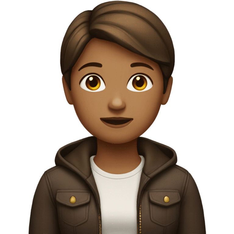 a girl with brown short hair emoji