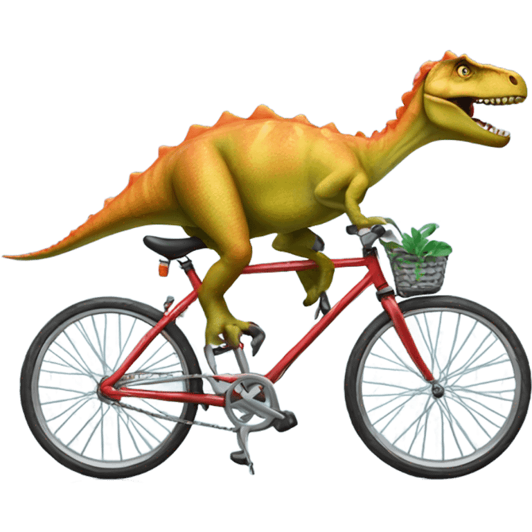 Dinosaur with bicycle  emoji