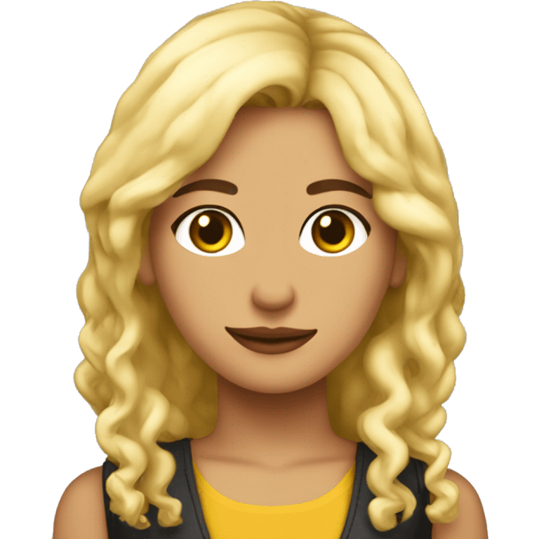 chica blanca rizada rubia oscura  emoji