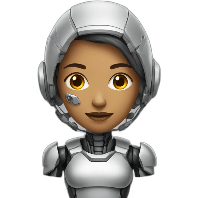 female cyborg emoji