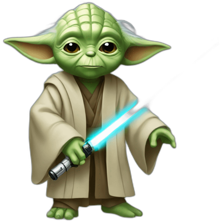 Yoda with a lighsaber  emoji