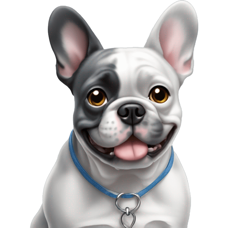 French bulldog blue Merle darker face emoji