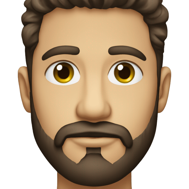 Jovem barba castanha olhos verdes emoji