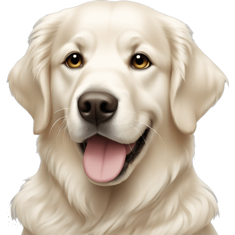 white golden retriever cone around neck emoji