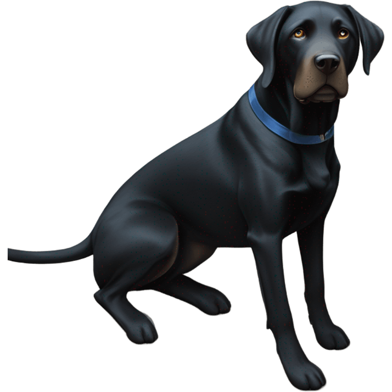 black lab next to a blue doberman emoji