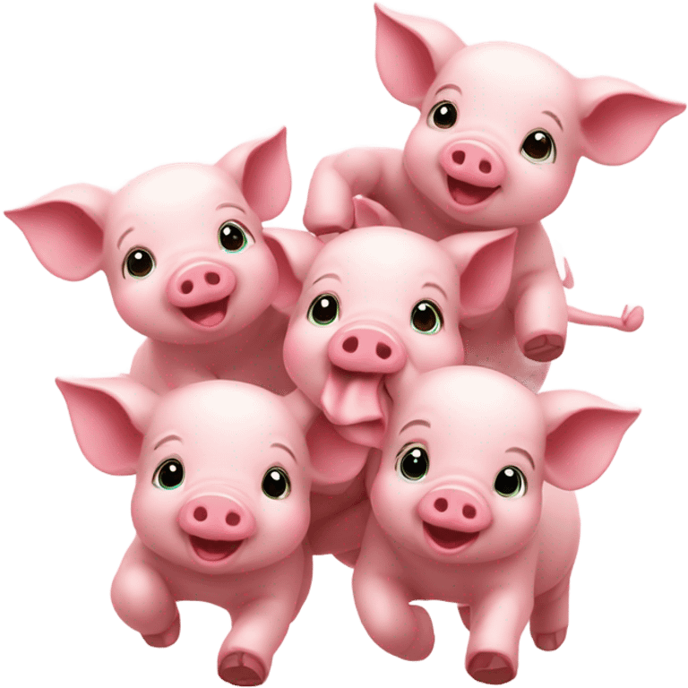 Happy baby piglets  emoji