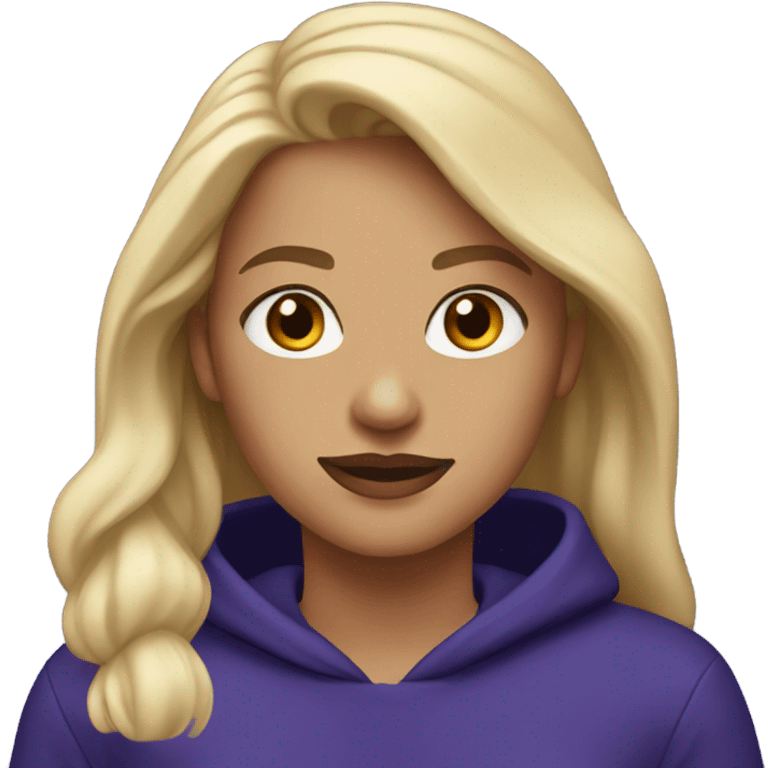 Blonde woman with Ravens sweatshirt  emoji