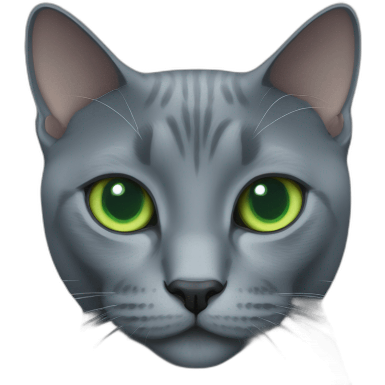 Russian blue cat green eyes emoji