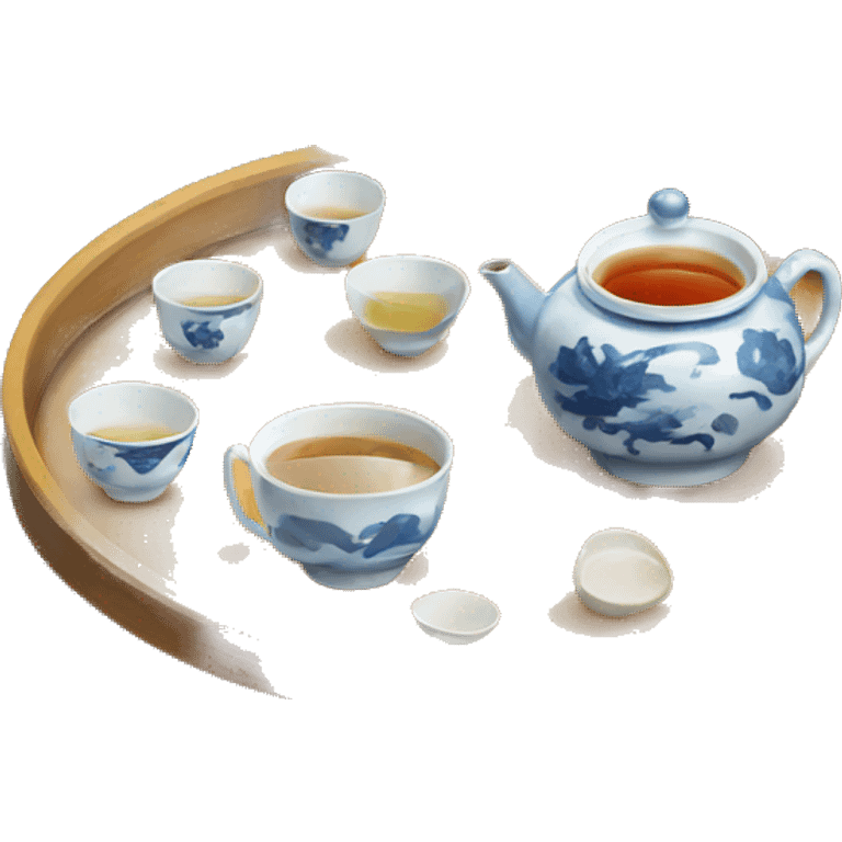 chinese tray with tea emoji