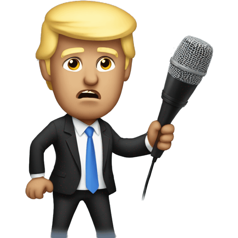 Trump rapping with microphone emoji