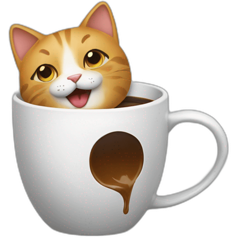 a cat drops a coffee mug emoji