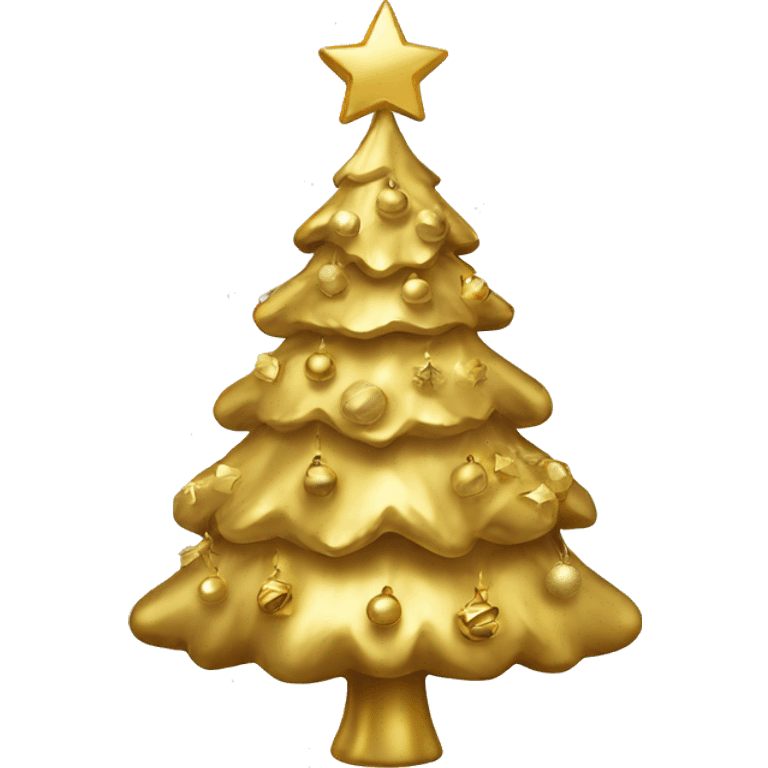 Gold Christmas tree emoji