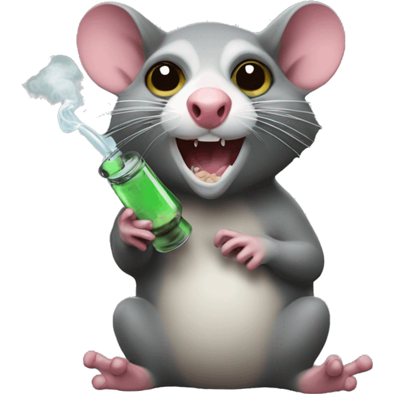 Possum with a bong emoji