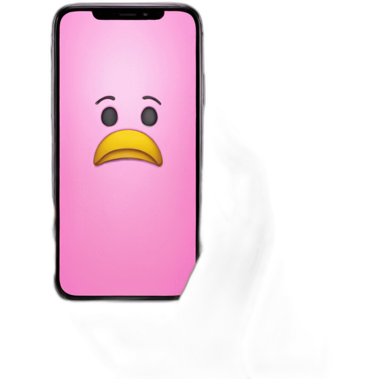 pink smartphone on a hand emoji