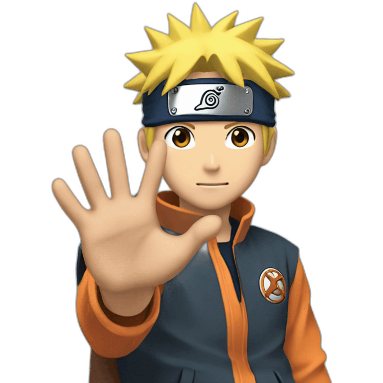 Naruto raising his hand emoji