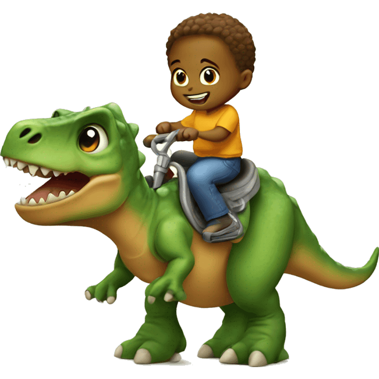 A baby riding a dinosaur  emoji