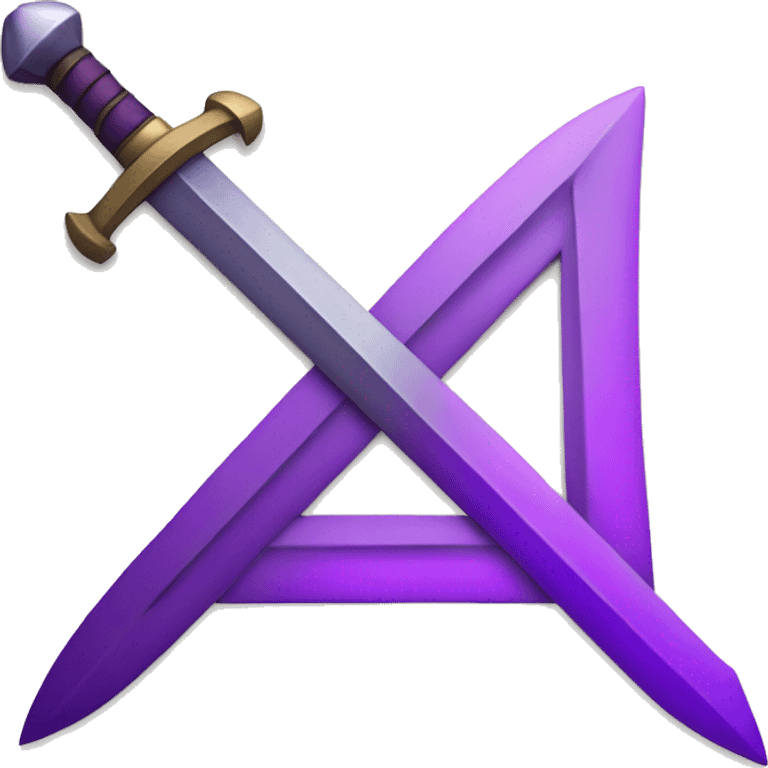 purple triangle intersected by a purple sword  emoji