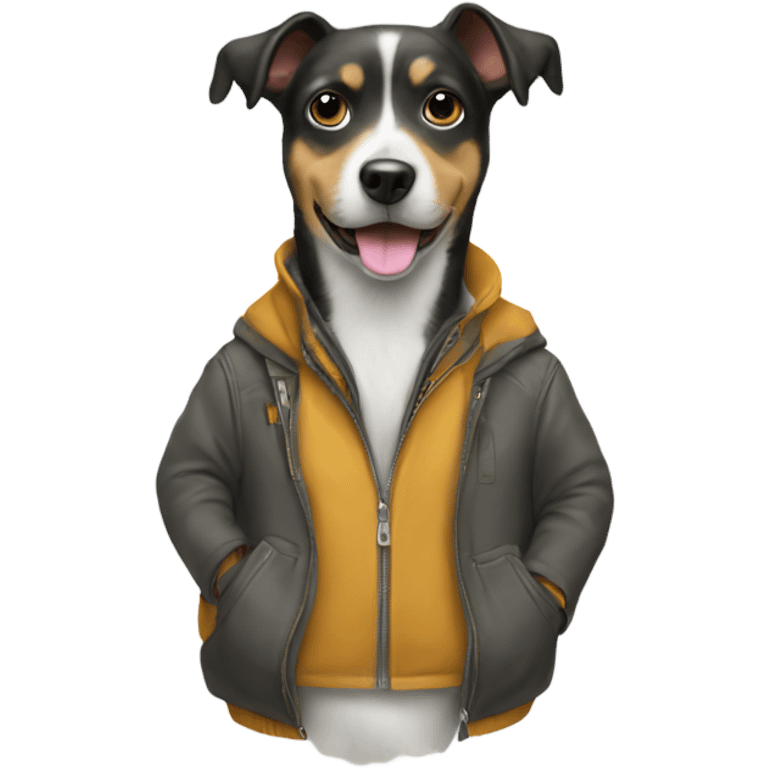 Dog with jacket on  emoji