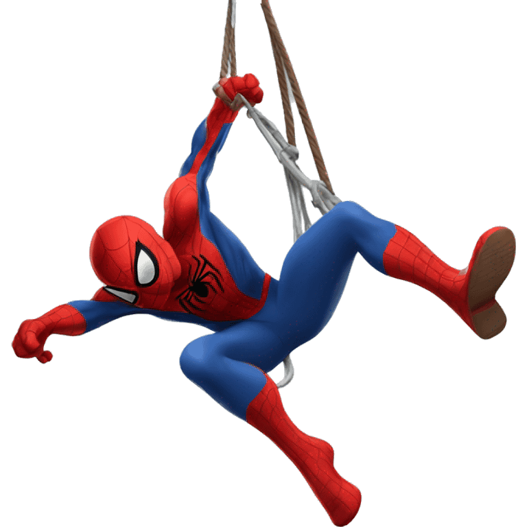 Spider-Man swinging emoji