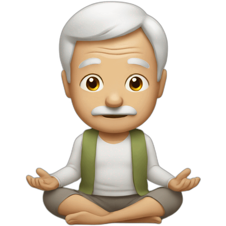 old man yoga emoji